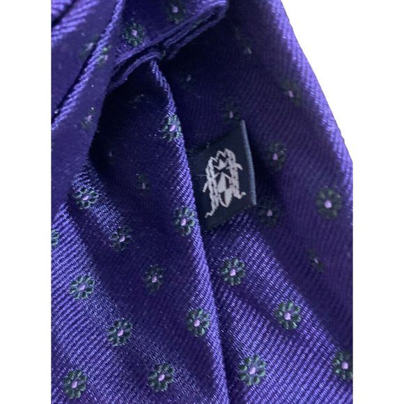 FABIO FERRETTI Purple Floral Silk Tie ITALY 60"/ 3.2" EC - Picture 4 of 5